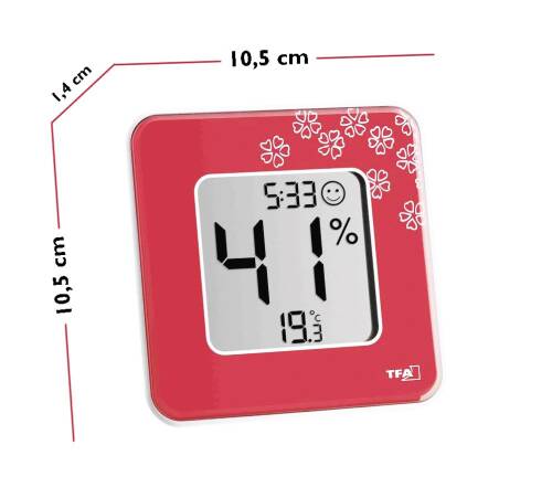 TFA Style Kırmızı Çiçekli Termometre Nem Ölçer - 2