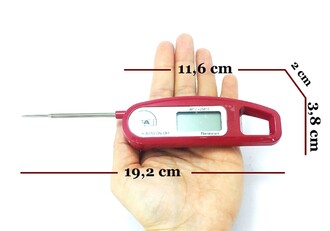 TFA Thermo Jack Katlanır Problu Dijital Termometre Bordo - Thumbnail
