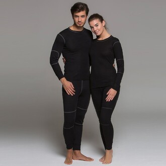 Thermoform - Thermoform Active Plus Adult Unisex Thermal Underwear Set Black