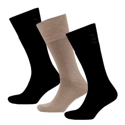 Thermoform Akrilik Asker Çorap 3'lü Paket Siyah-Kum - 1