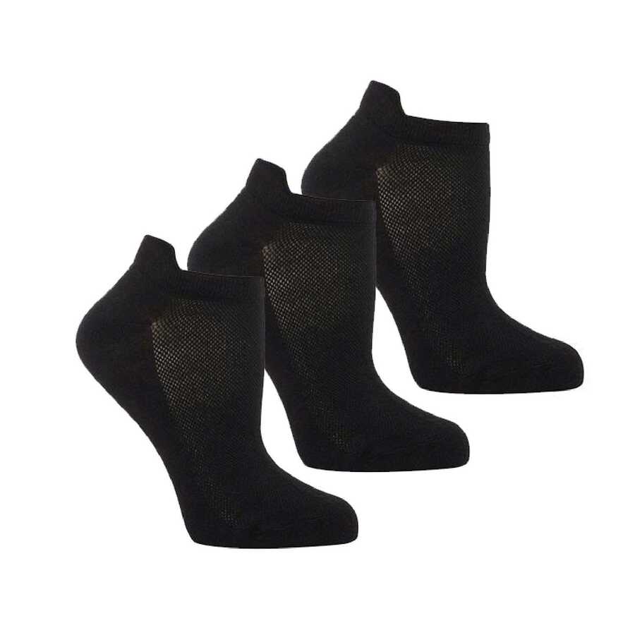  Thermoform Bambu 3'lü Unisex Patik Çorap Siyah