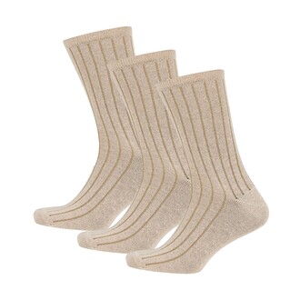 Thermoform Bambu Asker Çorap Bej 3'lü Paket - Thumbnail