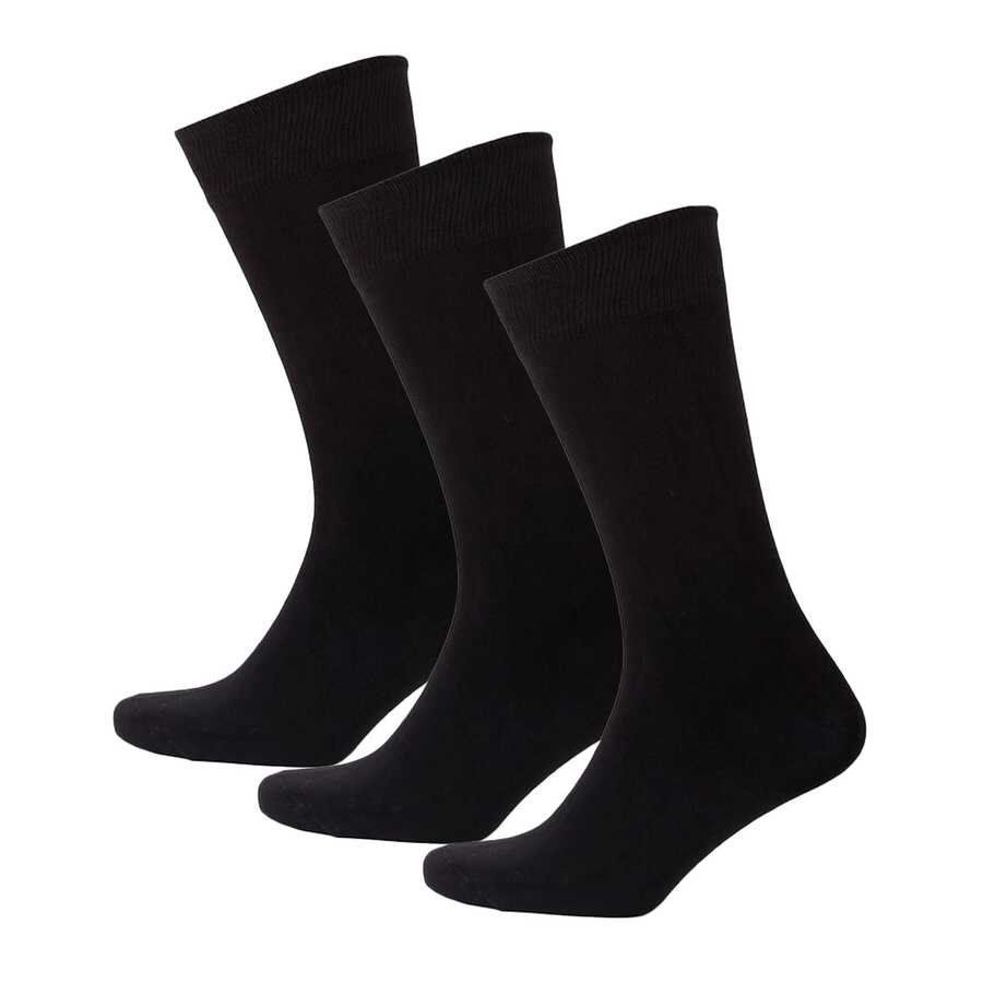 Thermoform Bambu Çorap Siyah 40-44 3'lü Set