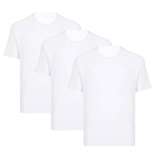 Thermoform Bambu Erkek Bisiklet Yaka Tişört Kısa Kollu Fanila Atlet Beyaz 3&apos;lü Paket - 1