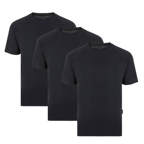 Thermoform Bambu Erkek Bisiklet Yaka Tişört Kısa Kollu Fanila Atlet Siyah 3&apos;lü Paket - 1