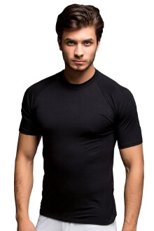 Thermoform Bamboo Men Crew Neck T-Shirt Black