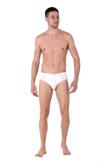 Thermoform Bambu Erkek Bisiklet Yaka Tişört Kısa Kollu Fanila Atlet ve Slip Külot Seti Beyaz - 4