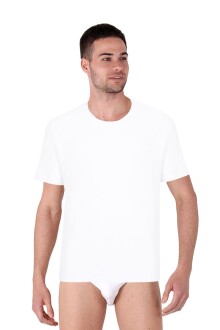 Thermoform Bamboo Men Crew Neck T-Shirt and Men's Brief Set White