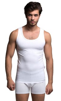 Thermoform Bambu Erkek Kolsuz Bisiklet Yaka Atlet ve Boxer Şort Seti Beyaz