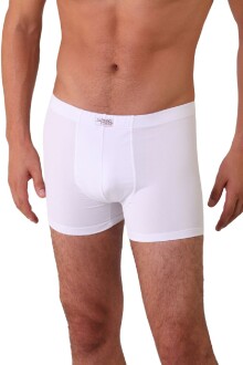 Thermoform Bambu Erkek Kolsuz Bisiklet Yaka Atlet ve Boxer Şort Seti Beyaz - 6