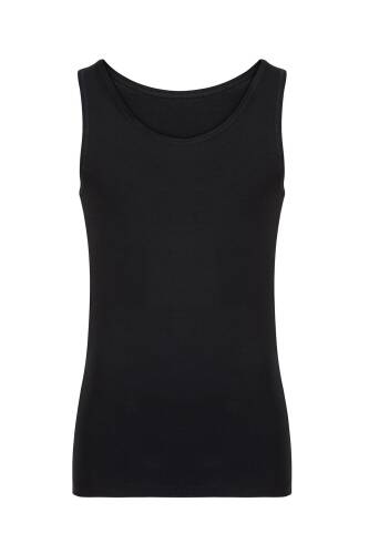 Thermoform Bambu Erkek Kolsuz Bisiklet Yaka Atlet ve Boxer Şort Seti Siyah - 5