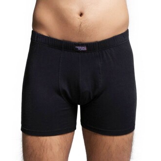 Thermoform Bambu Erkek Kolsuz Bisiklet Yaka Atlet ve Boxer Şort Seti Siyah - 2