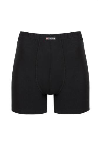 Thermoform Bambu Erkek Kolsuz Bisiklet Yaka Atlet ve Boxer Şort Seti Siyah - 6