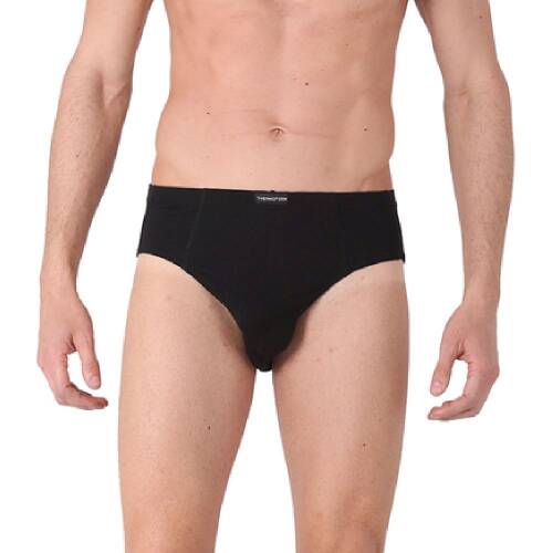 Thermoform Bambu Erkek Kolsuz Bisiklet Yaka Atlet ve Slip Külot Seti Siyah - 3