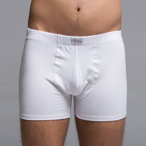 Thermoform Men's Bamboo Boxer Brief Shorts Soft and Breathable Underwear White - 1