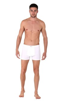 Thermoform Men's Bamboo Boxer Brief Shorts Soft and Breathable Underwear White - 3