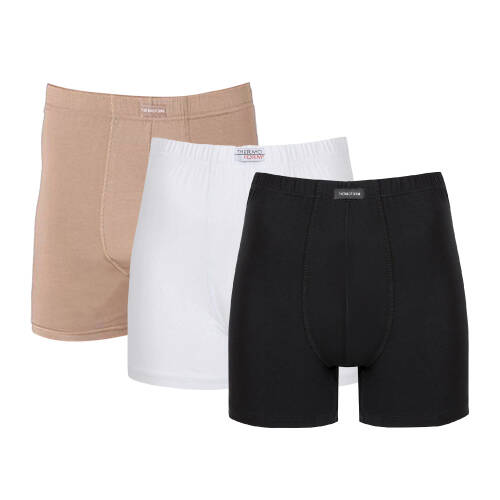 Thermoform Bambu Erkek Şort Siyah Beyaz Kum 3'lü Paket - 1