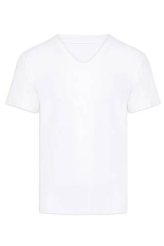 Thermoform Bambu Erkek V Yaka Tişört Kısa Kollu Fanila Atlet ve Boxer Şort Seti Beyaz - 8