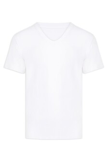 Thermoform Bambu Erkek V Yaka Tişört Kısa Kollu Fanila Atlet ve Boxer Şort Seti Beyaz - 8