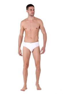 Thermoform Bambu Erkek V Yaka Tişört Kısa Kollu Fanila Atlet ve Slip Külot Seti Beyaz - 5