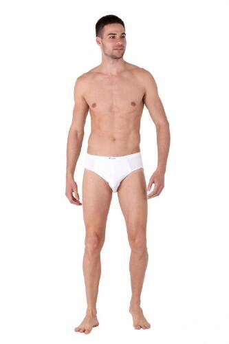 Thermoform Bambu Erkek V Yaka Tişört Kısa Kollu Fanila Atlet ve Slip Külot Seti Beyaz - 5