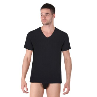 Thermoform Bamboo Men's V Neck T-Shirt and Men's Brief Set Black