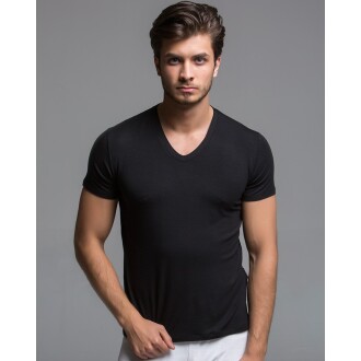 Thermoform Bamboo Men's V Neck T-Shirt Black