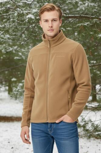 Thermoform Erkek Tam Fermuar Polar Kışlık Mont Köroğlu Kum - 2