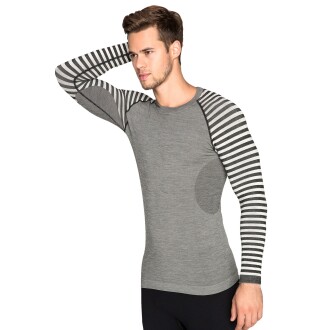 Thermoform Ultimate Merino Erkek Seamless Çizgili Termal Uzun Kollu Üst İçlik Sweatshirt Antrasit - 2
