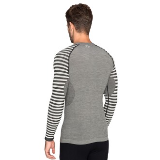 Thermoform Ultimate Merino Erkek Seamless Çizgili Termal Uzun Kollu Üst İçlik Sweatshirt Antrasit - 3
