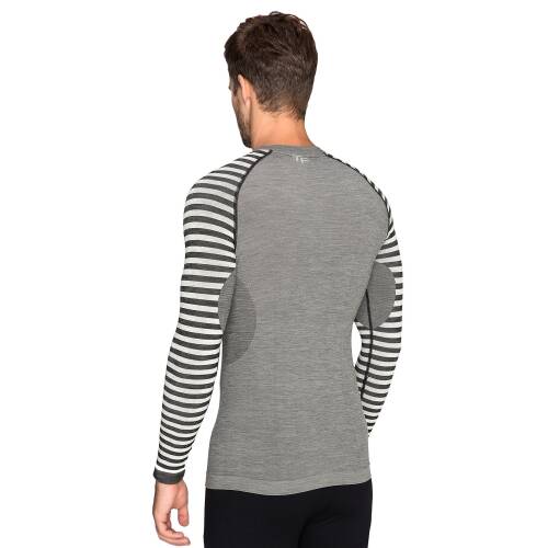 Thermoform Ultimate Merino Erkek Seamless Çizgili Termal Uzun Kollu Üst İçlik Sweatshirt Antrasit - 3