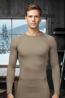 Thermoform Extreme Erkek Seamless Termal İçlik Sweatshirt Kum - 2