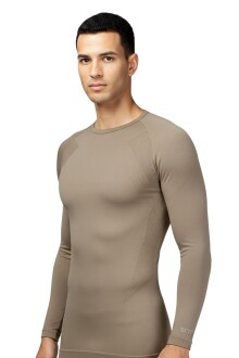 Thermoform Extreme Men's Seamless Thermal Underwear Sweatshirt Sand