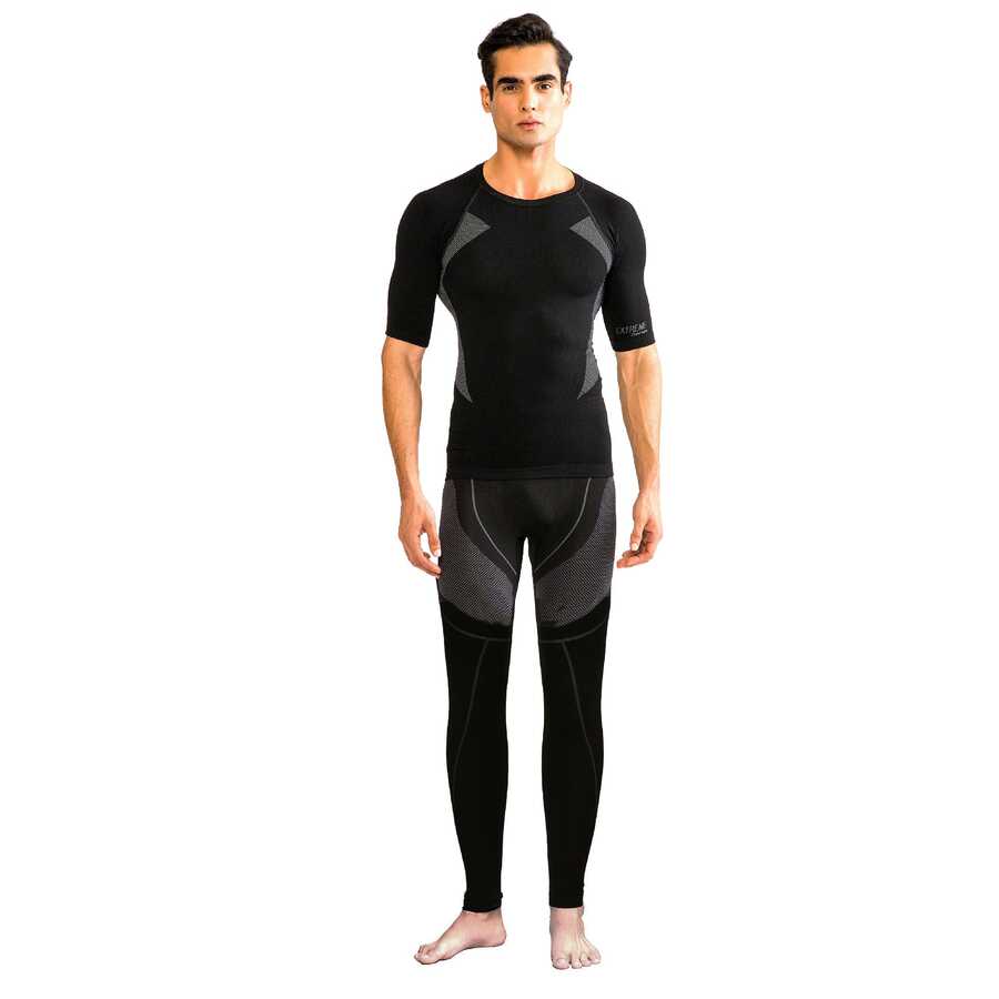  Thermoform Extreme Erkek Seamless Termal Kısa Kollu İçlik Seti Siyah