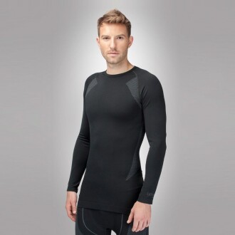 Thermoform Extreme Men's Seamless Thermal Underwear Sweatshirt Black