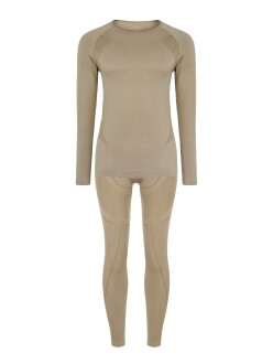 Thermoform Extreme Men's Seamless Thermal Long Sleeve Underwear Set Sand