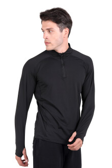 Thermoform Extreme Men's Long Sleeve Half-Zip Thermal Sweatshirt Heat Black