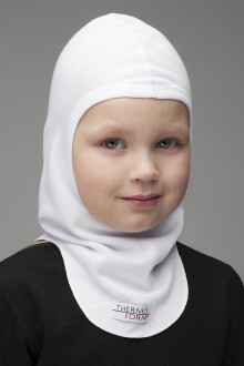 Thermoform Heavy Çocuk Unisex Soğuk Geçirmez Kışlık Balaklava Kar, Kayak Maskesi Beyaz