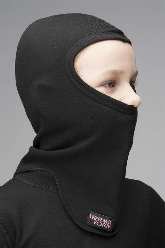 Thermoform Heavy Çocuk Unisex Soğuk Geçirmez Kışlık Balaklava Kar, Kayak Maskesi Siyah - 1