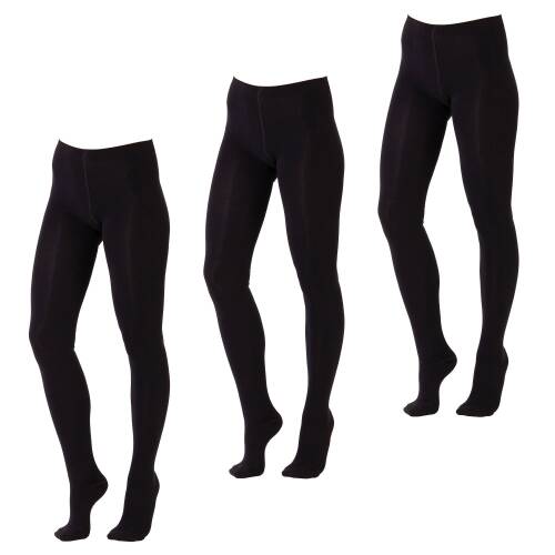 Thermoform Kadın Bambu Külotlu Çorap Siyah 3'lü Paket - 1