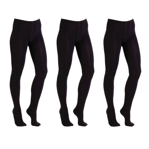 Thermoform Kadın Pamuklu Külotlu Çorap Siyah 3'lü Paket - 1