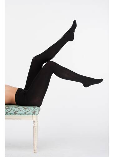 Thermoform Kadın Pamuklu Külotlu Çorap Siyah