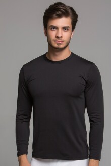 Thermoform Microfiber Long Sleeve Undershirt Black
