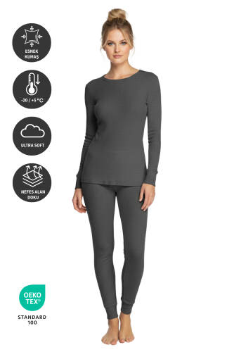 Thermoform Soft Termal İçlik Set Antrasit - 3