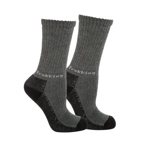 Thermoform Trekking Extra Dolgulu, Darbe Emici Kışlık Unisex Çocuk Çorap 3&apos;lü Paket Antrasit - 2