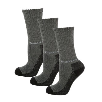 Thermoform Trekking Extra Dolgulu, Darbe Emici Kışlık Unisex Çocuk Çorap 3'lü Paket Antrasit 