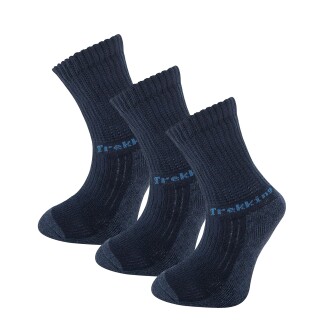 Thermoform Trekking Extra Dolgulu, Darbe Emici Kışlık Unisex Çocuk Çorap 3'lü Paket Lacivert