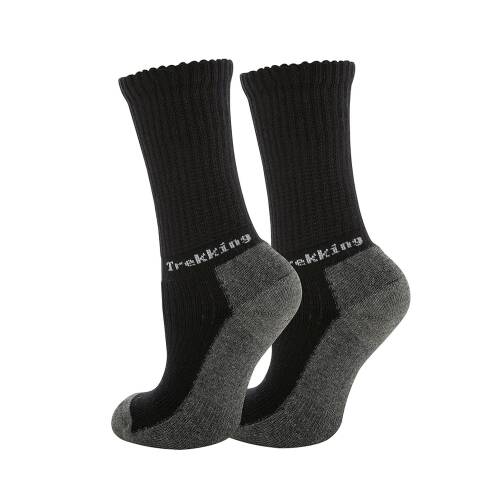 Thermoform Trekking Extra Dolgulu, Darbe Emici Kışlık Unisex Çocuk Çorap 3&apos;lü Paket Siyah - 3