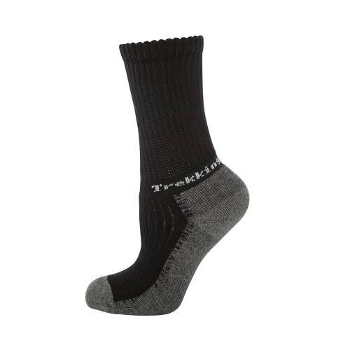 Thermoform Trekking Extra Dolgulu, Darbe Emici Kışlık Unisex Çocuk Çorap 3&apos;lü Paket Siyah - 5