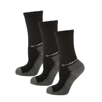 Thermoform Trekking Extra Dolgulu, Darbe Emici Kışlık Unisex Çocuk Çorap 3'lü Paket Siyah 